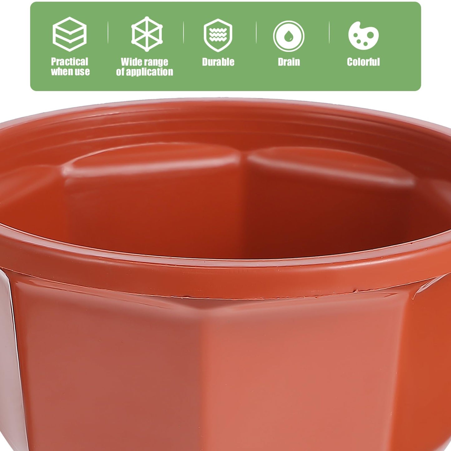 DOITOOL 10Pcs Plastic Hanging Planters, 6.29" Hanging Flower Pots Plant Basket Planter for Outdoor Indoor Plants Garden Balcony Decoration