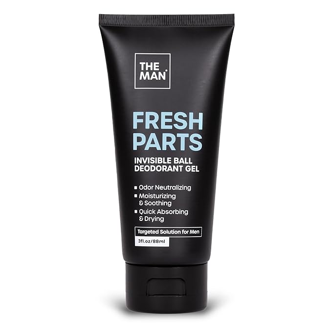 The Man Fresh Parts-Invisible Ball Deodorant Gel-Odor Control & Intimate Deodorant for Men-Quick Drying Balls, Crotch & Groin Gel-No Sticky or Powdery Residue-Sweat Defense for Happy Nuts (3 fl.oz)