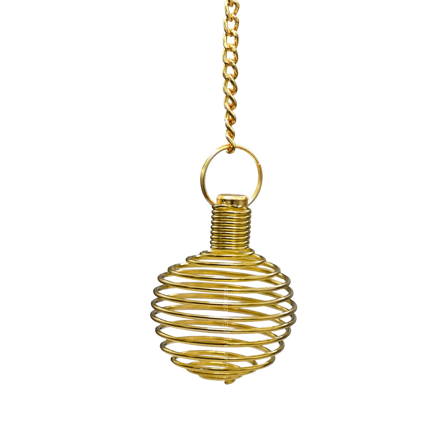 Amazing Gemstone Healing Metal Pendulums for Divination, Gold Spiral Cage Steel Copper Pendulum High Energy Pendulo de Bronce Pendulos de Mesa MP51