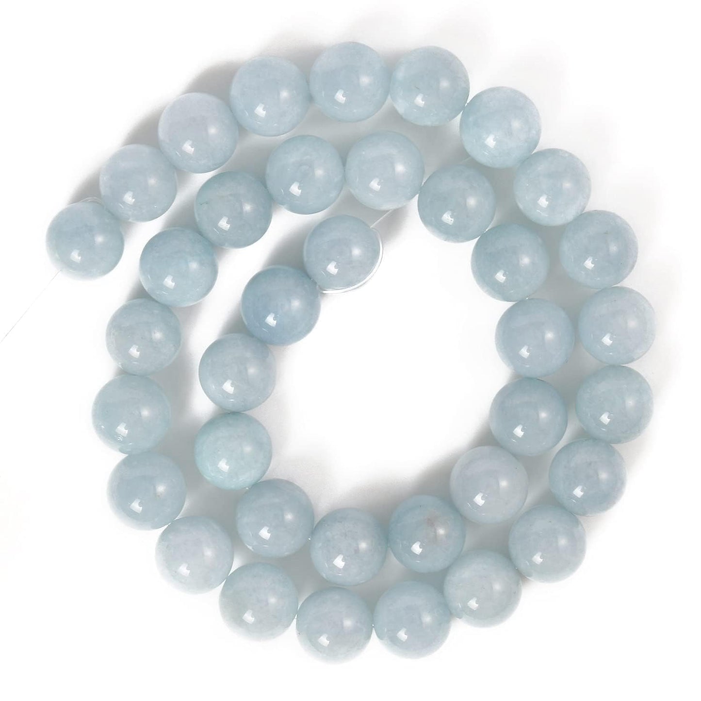 About 45pcs 8mm Natural Stone Beads Aquamarine Beads Crystal Gemstone for Jewelry Making, DIY Bracelet Necklace