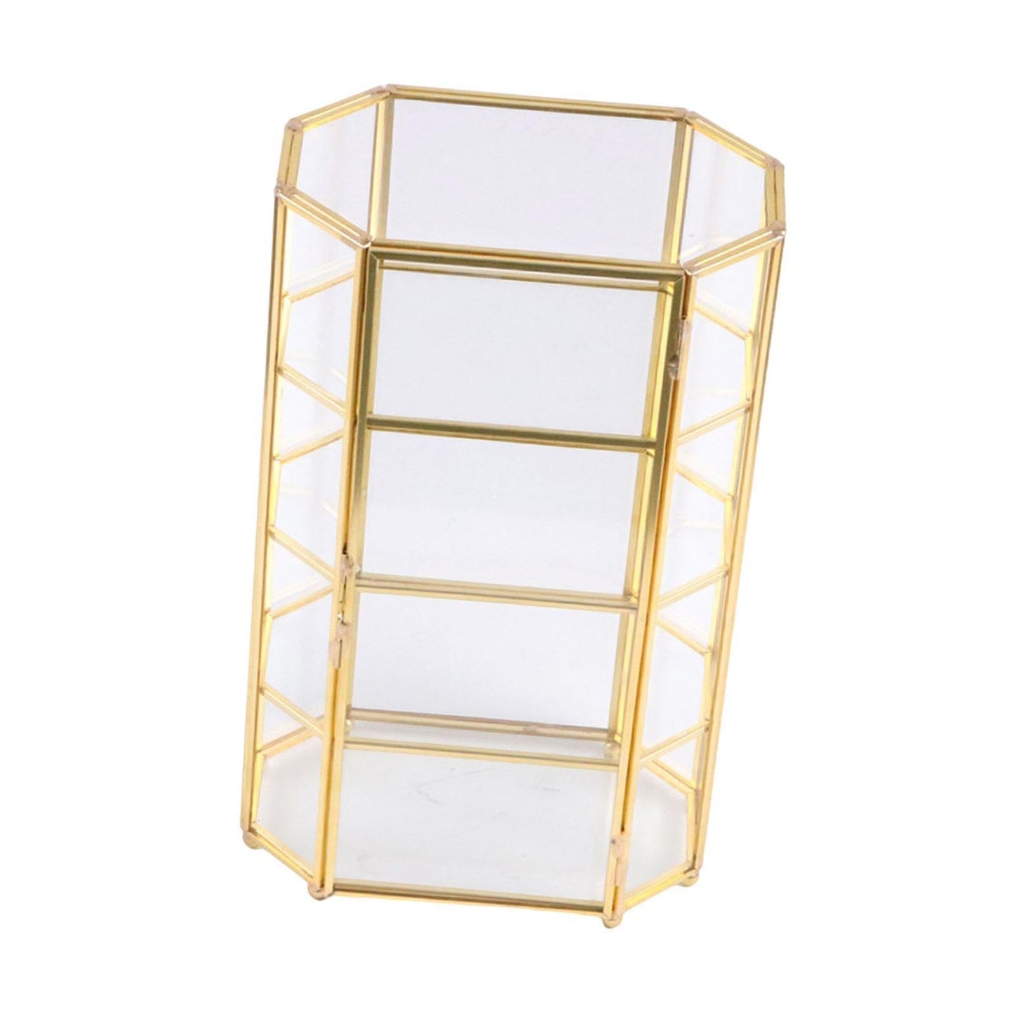 Colaxi Glass Jewelry Box Jewelry Display Case,Birthday Gift,Transparent,Makeup Storage Case Trinket Box Organizer for Bracelet Rings
