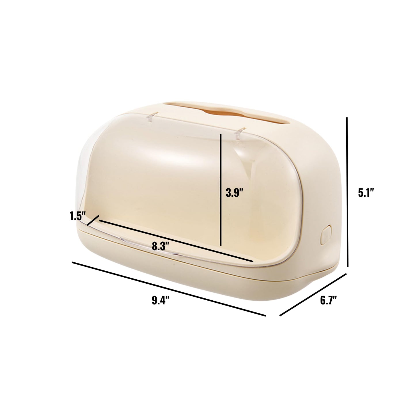 Acrylic Tissue Box with Display Case for Figurines, Dustproof Clear Tissue Holder and Storage Organizer, Compatible with POPMART Collectibles, Desk and Bedroom Decor