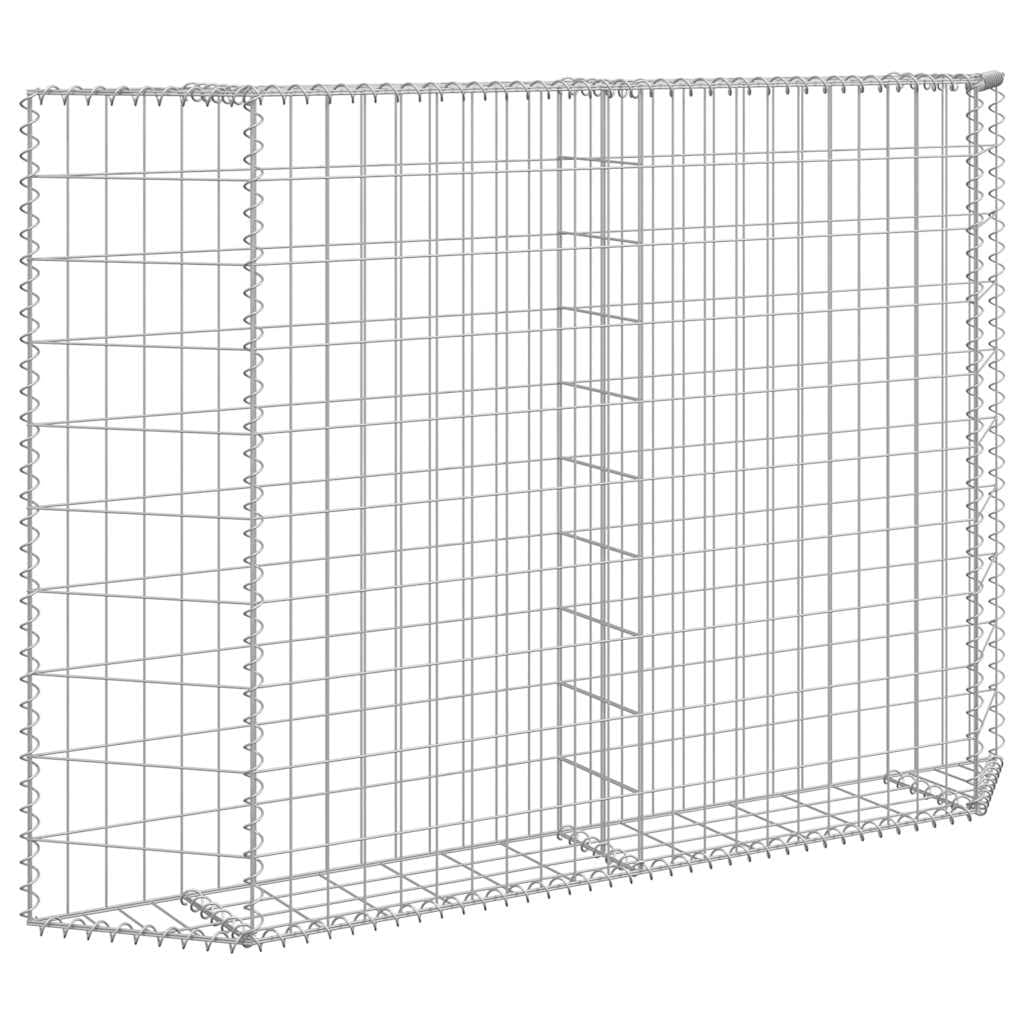vidaXL Galvanized Steel Gabion Raised Bed - Versatile and Durable Planter for Garden and Patio - Weather- 59.1"x7.9"x39.4" Silver