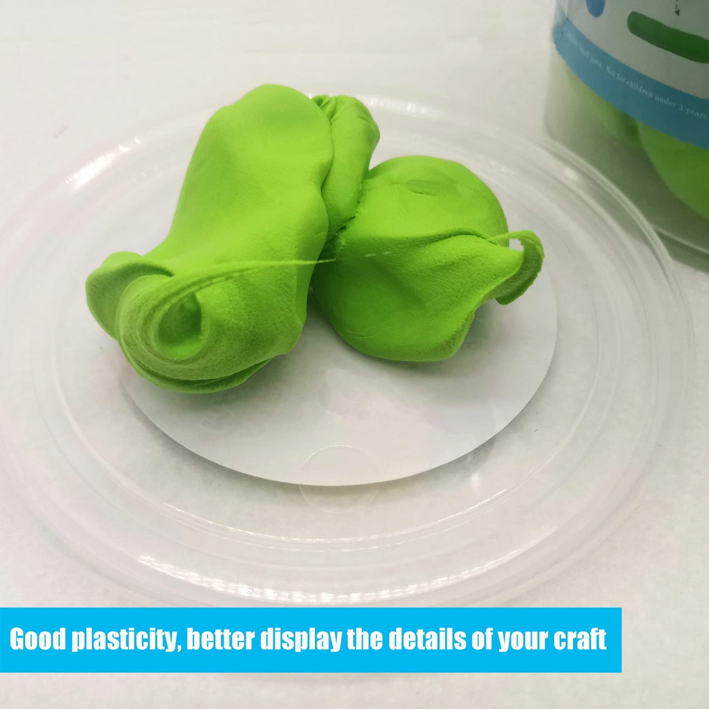 Air Dry Modeling Clay 10.5 oz Ultra Light Soft Magic Clay DIY Moulding Dough Primary Colors for Adults Kids Art Craft Kit Green