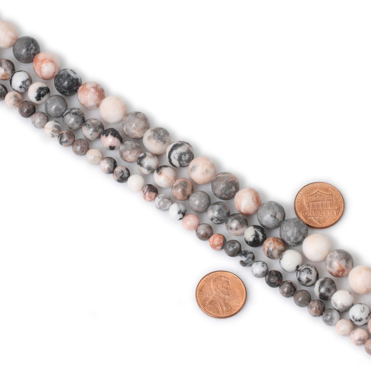 CHEAVIAN 45PCS 8mm Natural Pink Zebra Jasper Round Loose Beads for Jewelry Making DIY Handmade 1 Strand 15"