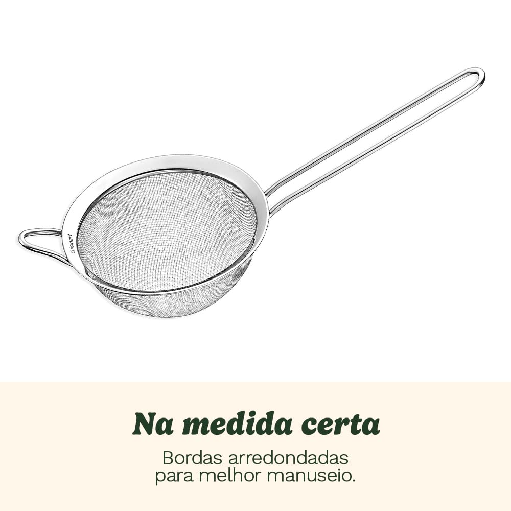 Cuisinart Mesh Strainers, 3 Count Stainless Steel Mesh Strainers for Kitchen, Fine Mesh Kitchen Strainer Set for Sifting, Straining & Cooking, Silver, CTG-00-3MS