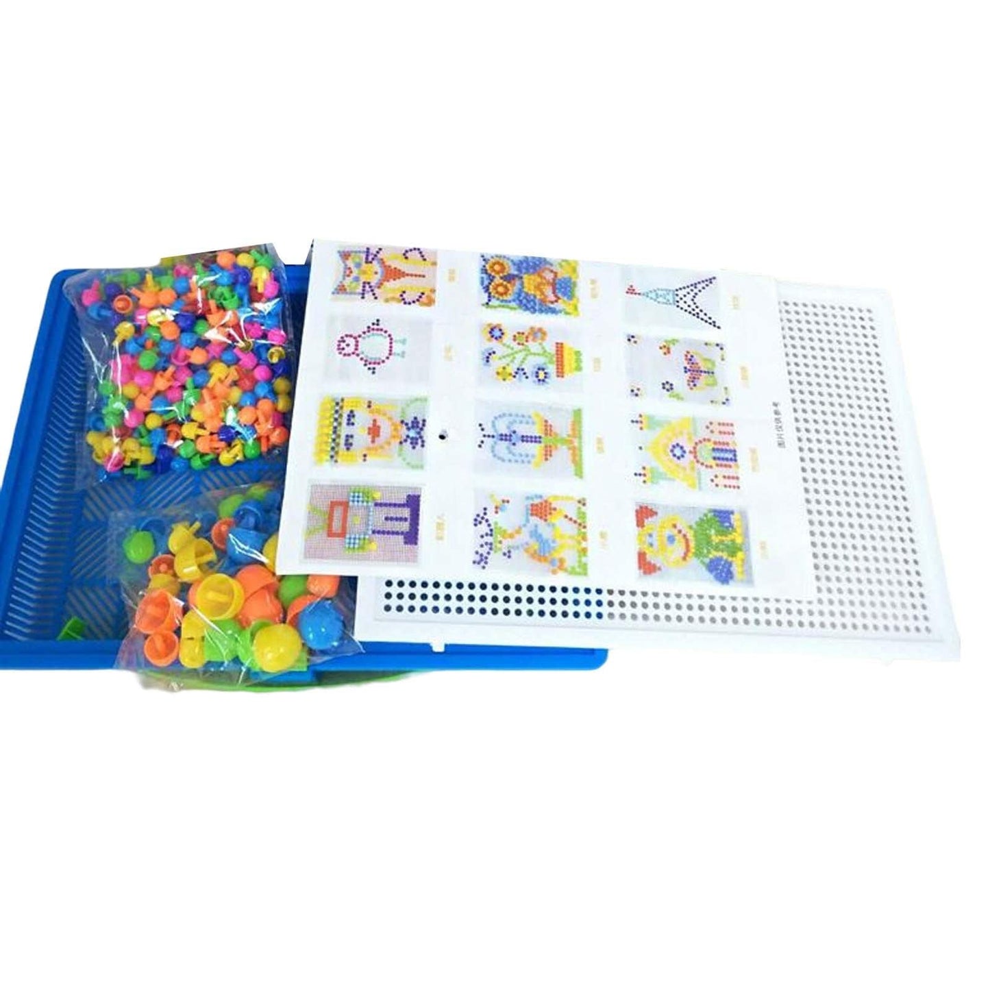 Colaxi Mushroom Nails Pegboard Fine Motor Skill Occupational Activities, 296pcs Nail Beads