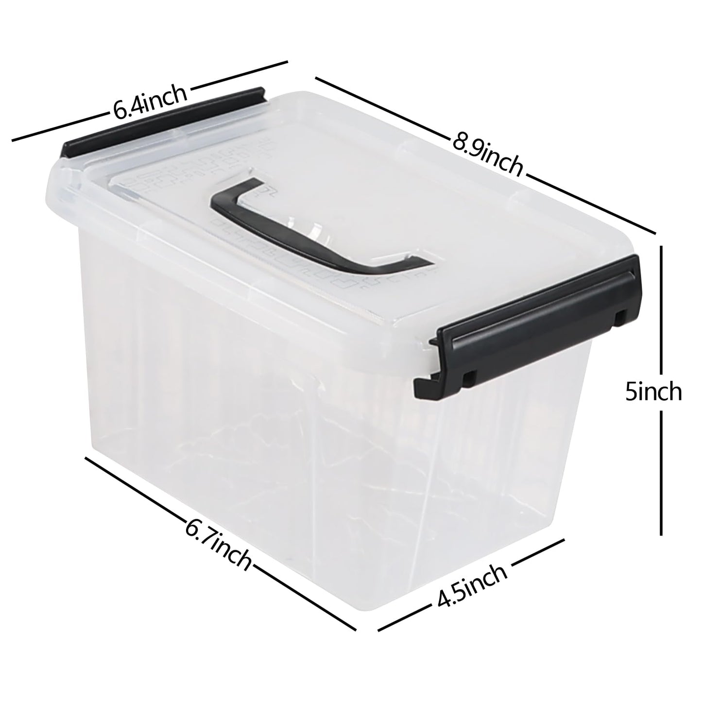 Anbers 3 Quart Small Clear Storage Box with Lid, Set of 6