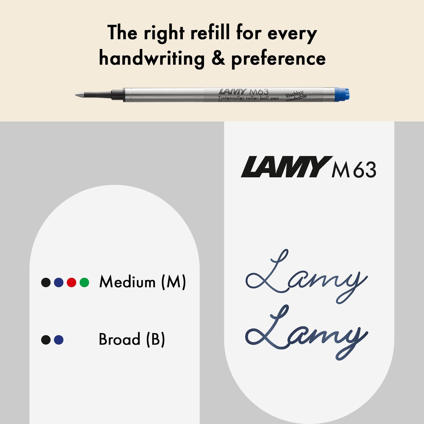 Lamy 2000 black - elegant rollerball pen in robust fibreglass barrel - perfectly balanced & in line width M M 63 rollerball refill in black