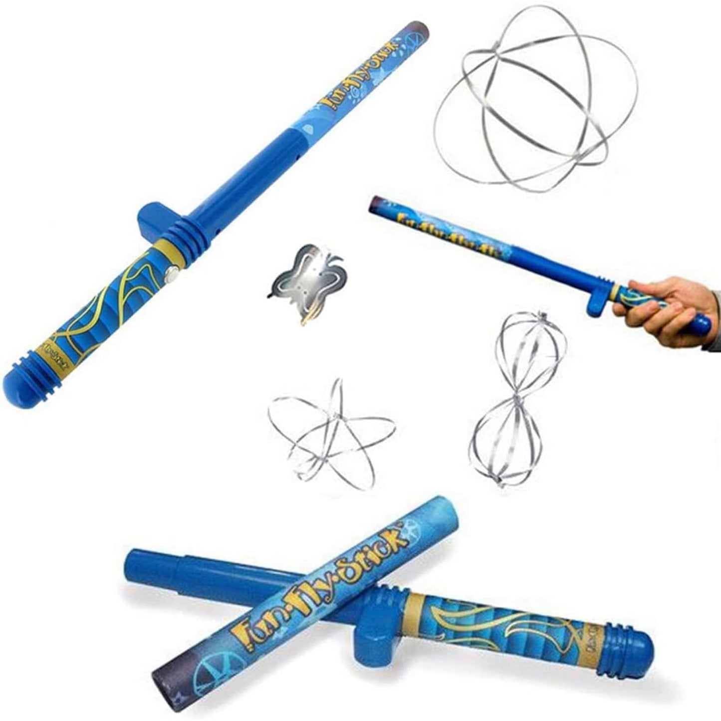 Tsiodot Science Fun Flying Stick Magic Blue Static Stick 10 Flying Shapes Suspension Stick Learning Toys