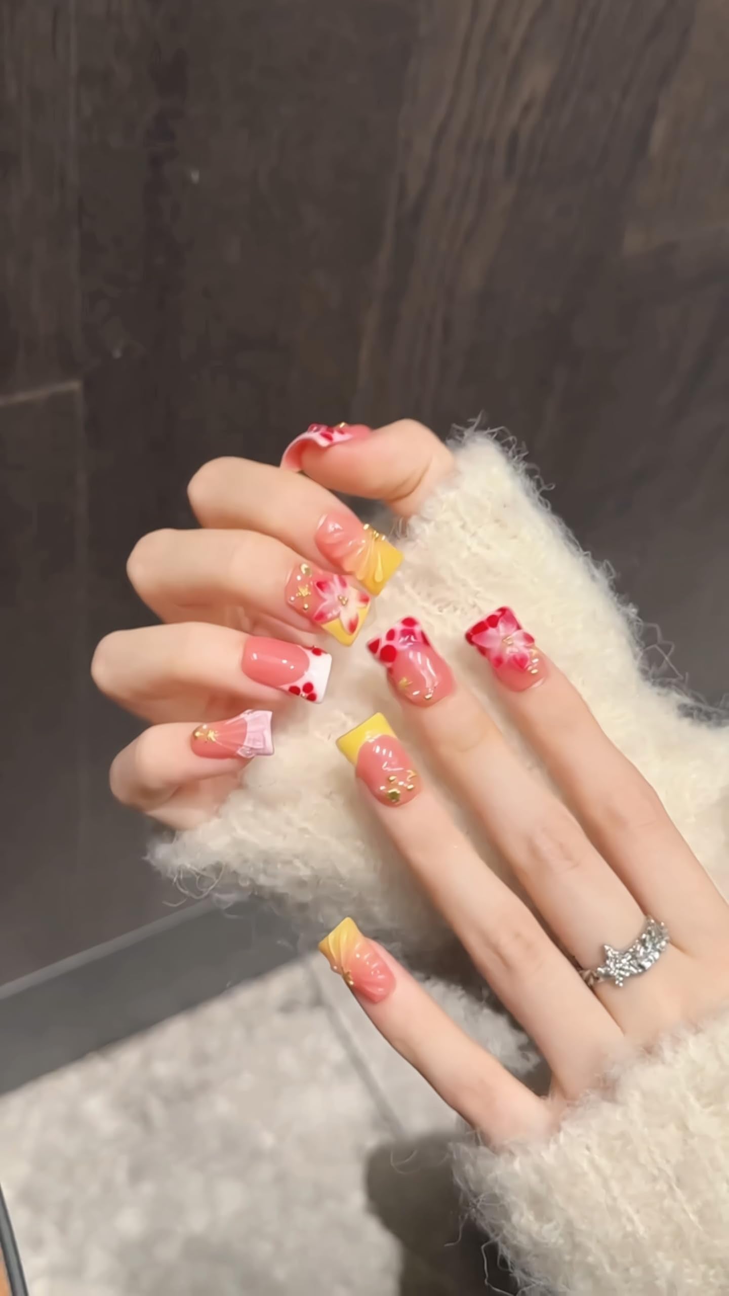 handmade press on nails long coffin (Short)