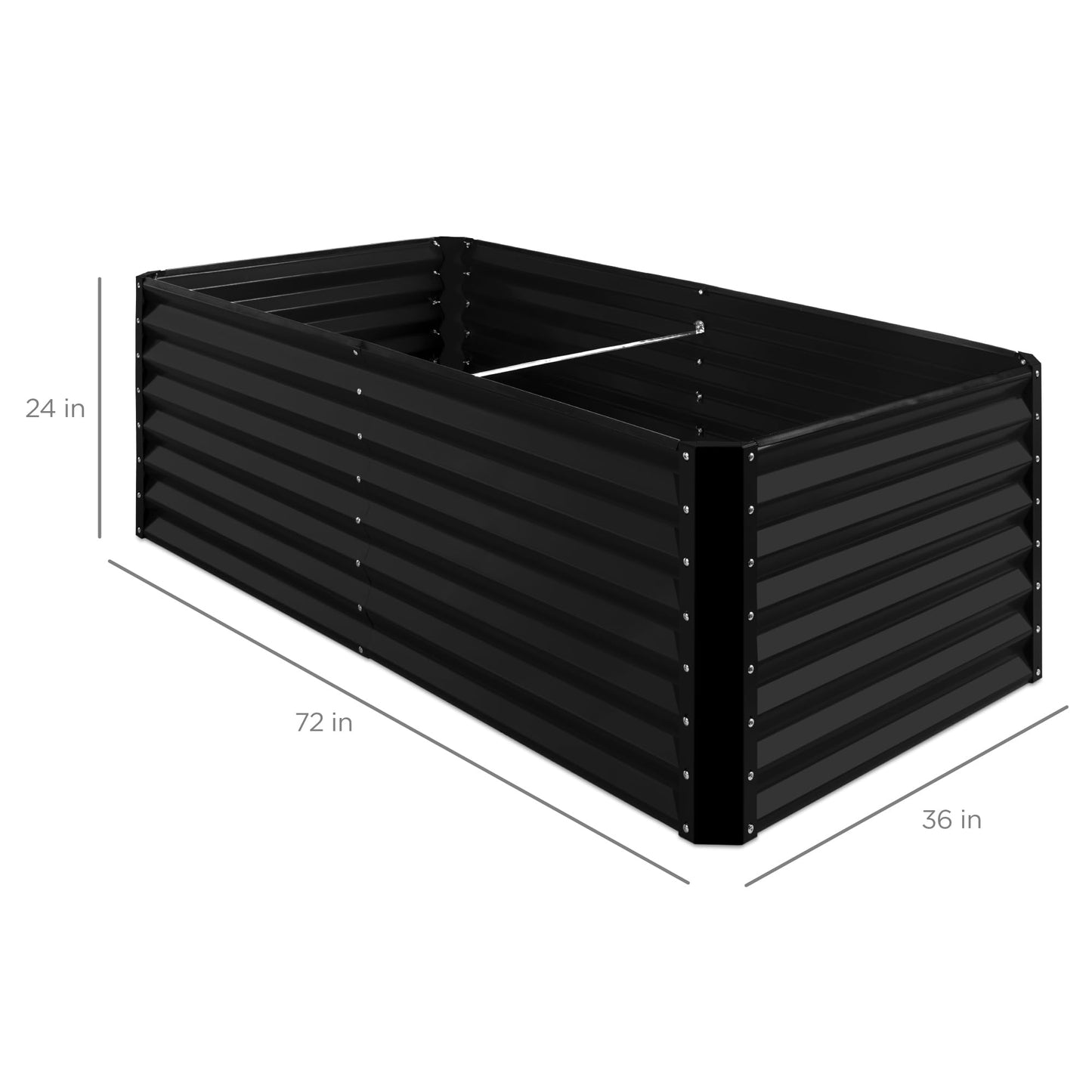 Best Choice Products 6x3x2ft Outdoor Metal Raised Garden Bed, Deep Root Box Planter for Vegetables, Flowers, Herbs, 269 Gallon Capacity, 100% Non Toxic Materials - Black