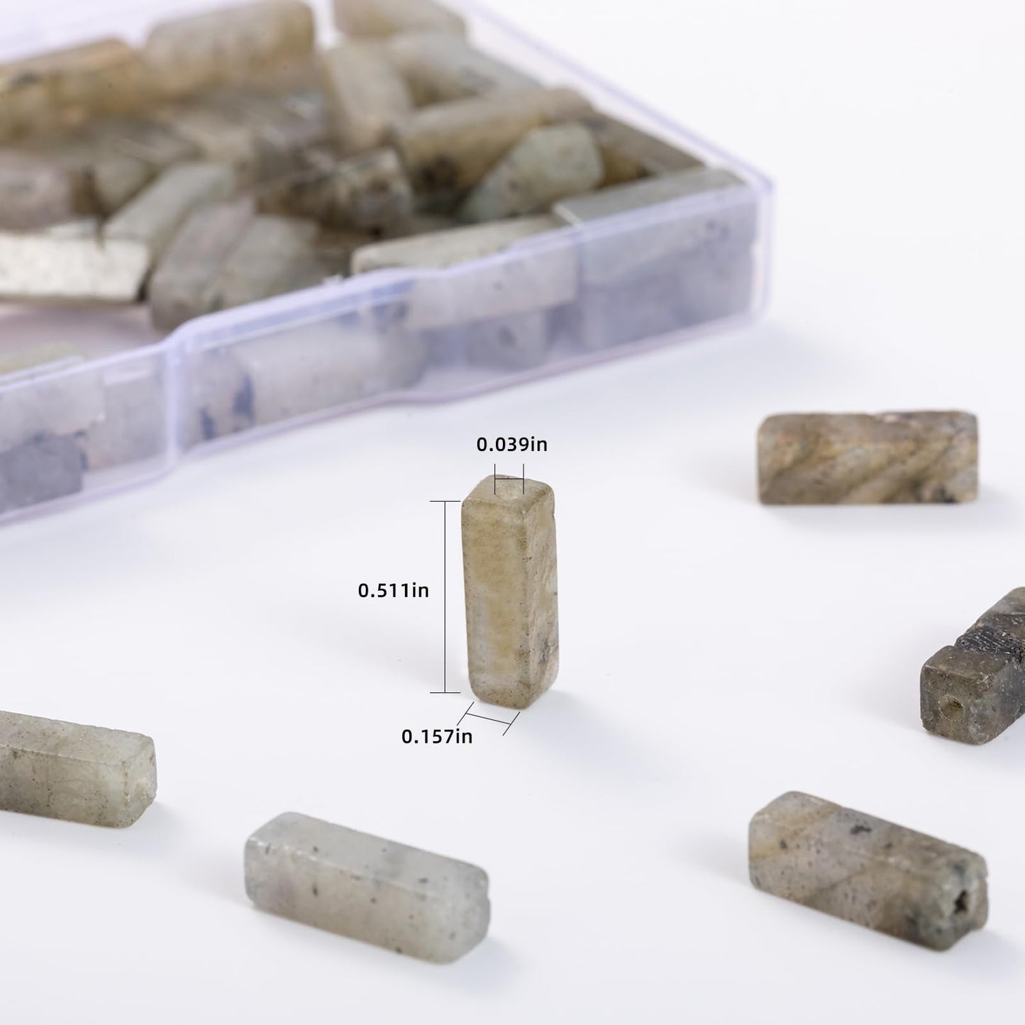 Natural Spectrolite Rectangle Tube Beads 4x13mm 38cm/str Loose Semi Gemstone Stone Beads for Making Bracelets Necklace Earrings