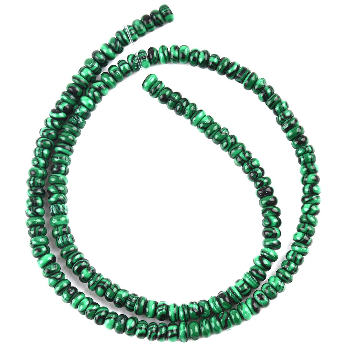 155pcs 4x2mm Synthetic Malachite Disk Rondelle Spacer Stone Semi Precious Gemstone Loose Beads for Jewelry Making 15 Inch