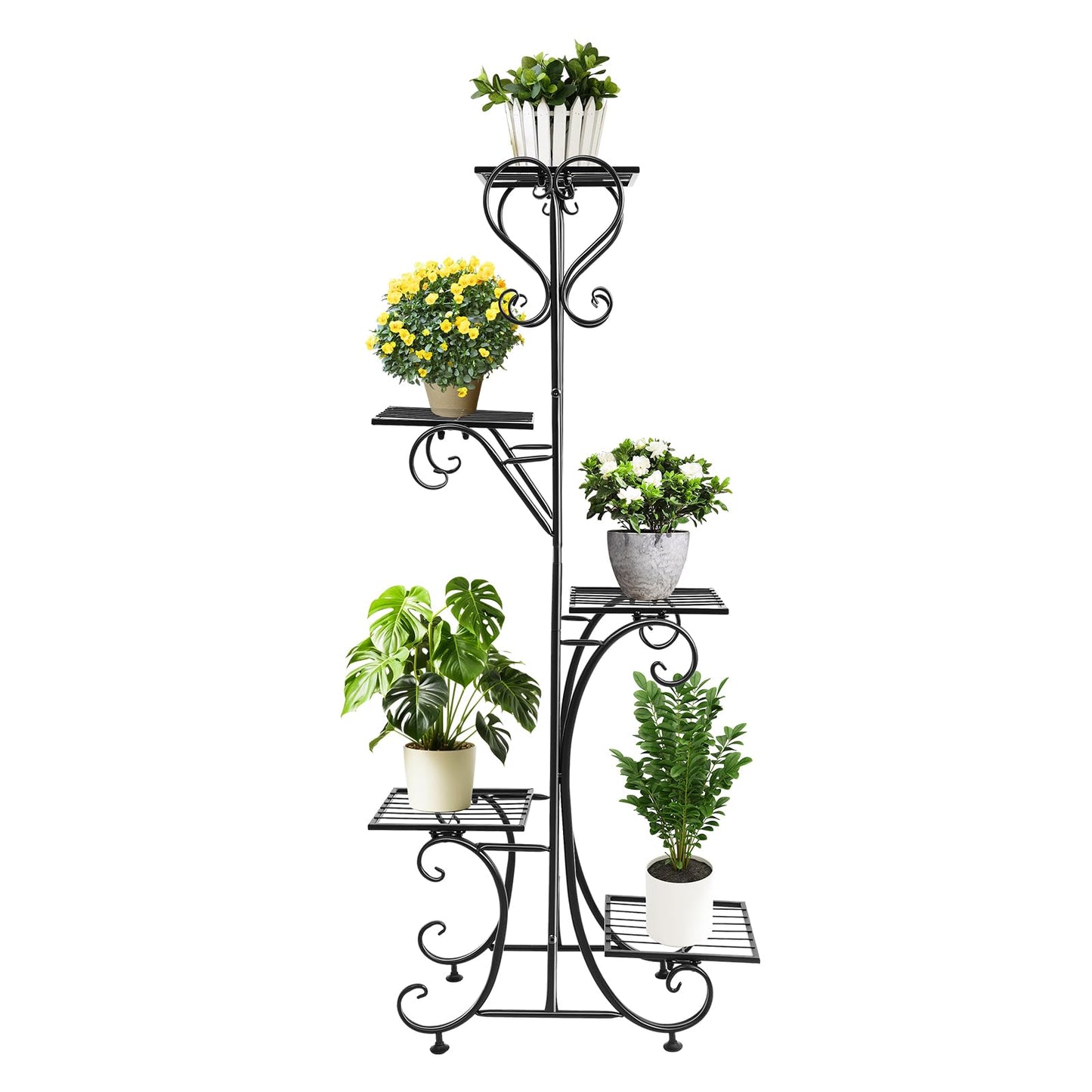 XUANIIIL Metal Plant Stand 5 Tier Outdoor Indoor Display Storage Holder Heavy Duty Corner Plant Shelf Planter Display Rack for Home & Garden