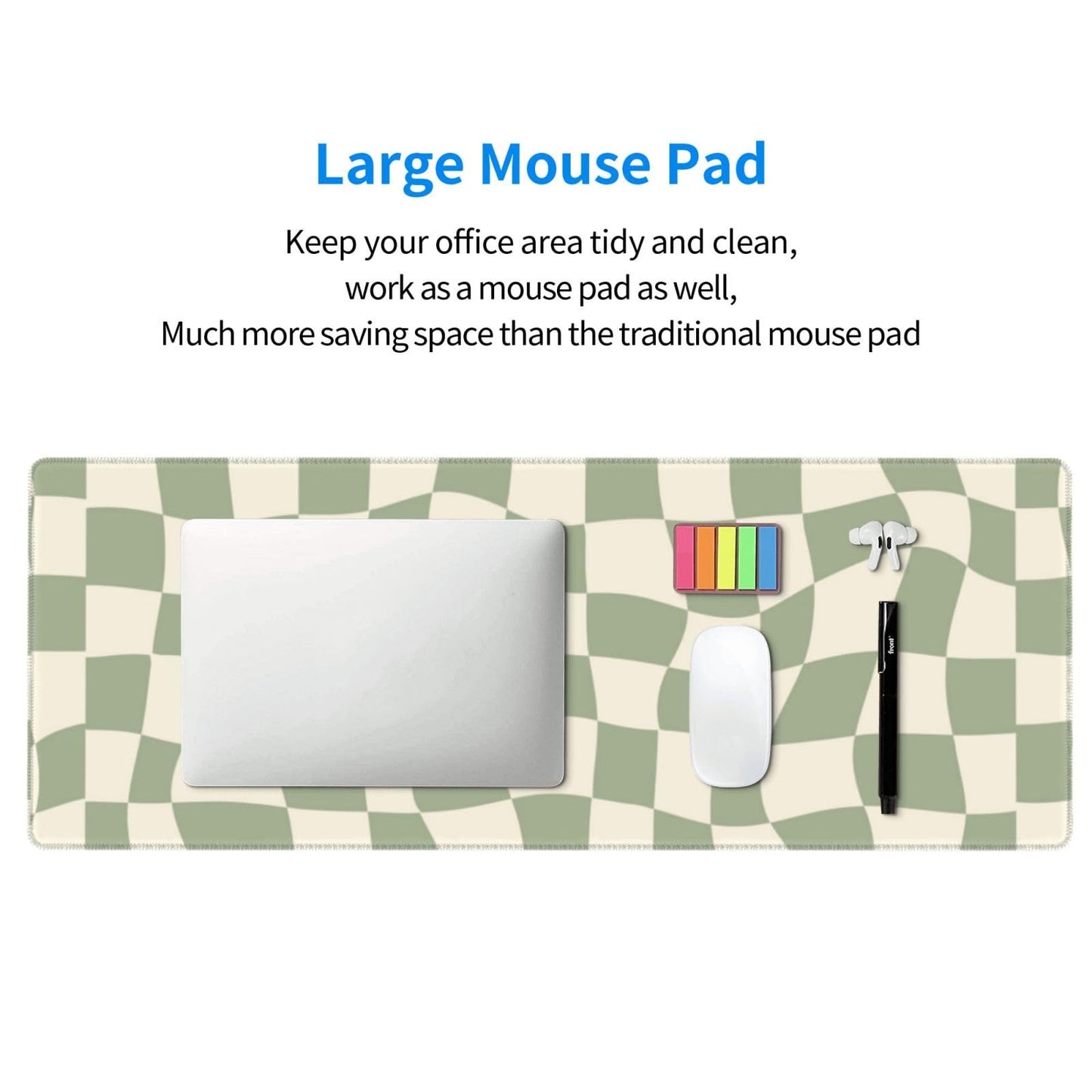 04 sage Green Desk mat,Checkered Mouse Pad,sage Office Supplies,sage Green Mouse Pad,XL Mouse pad 11.8 * 31.5 Inches