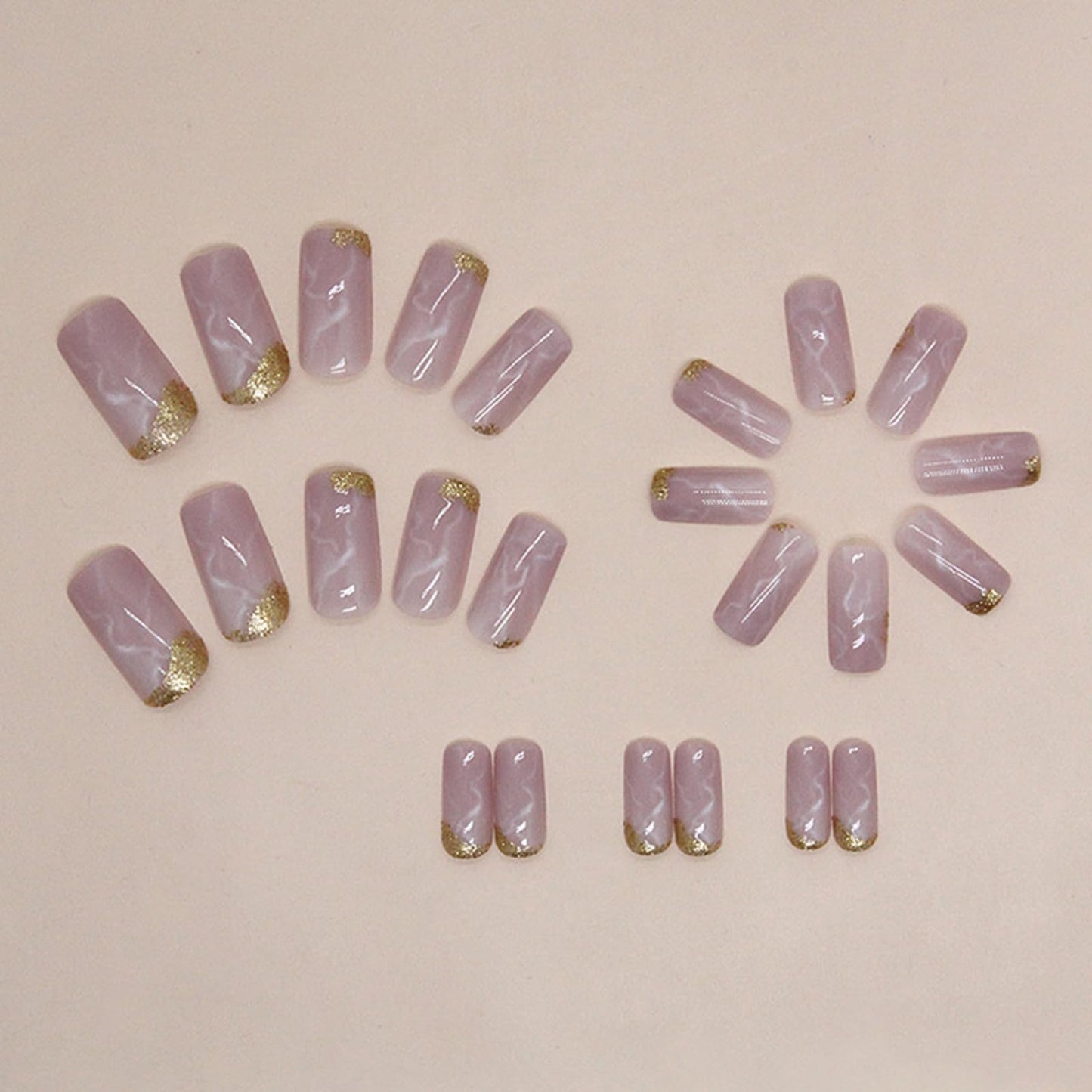FJSMTOPl Press on Nails Short Fake Nails Acrylic False Nails Press ons Acrylic Nails Glossy Glue on Nails Artificial Stick on Nail for Women Manicure 24pcs