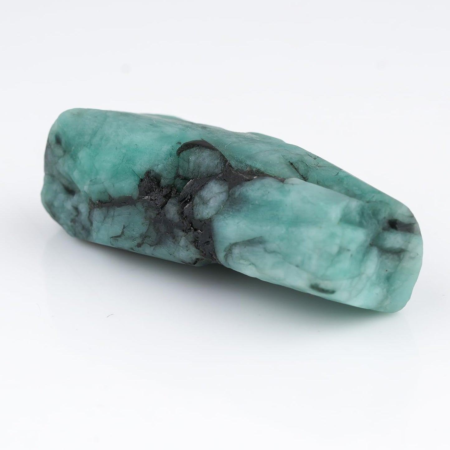 GemSymphony 1pcs Natural Raw Emerald Gemstone, Birthstone, Loose Crystals, Jewelry Making Supply, Wire Wrapping, Chakra Healing, Crafting, Decor (40x16 mm)