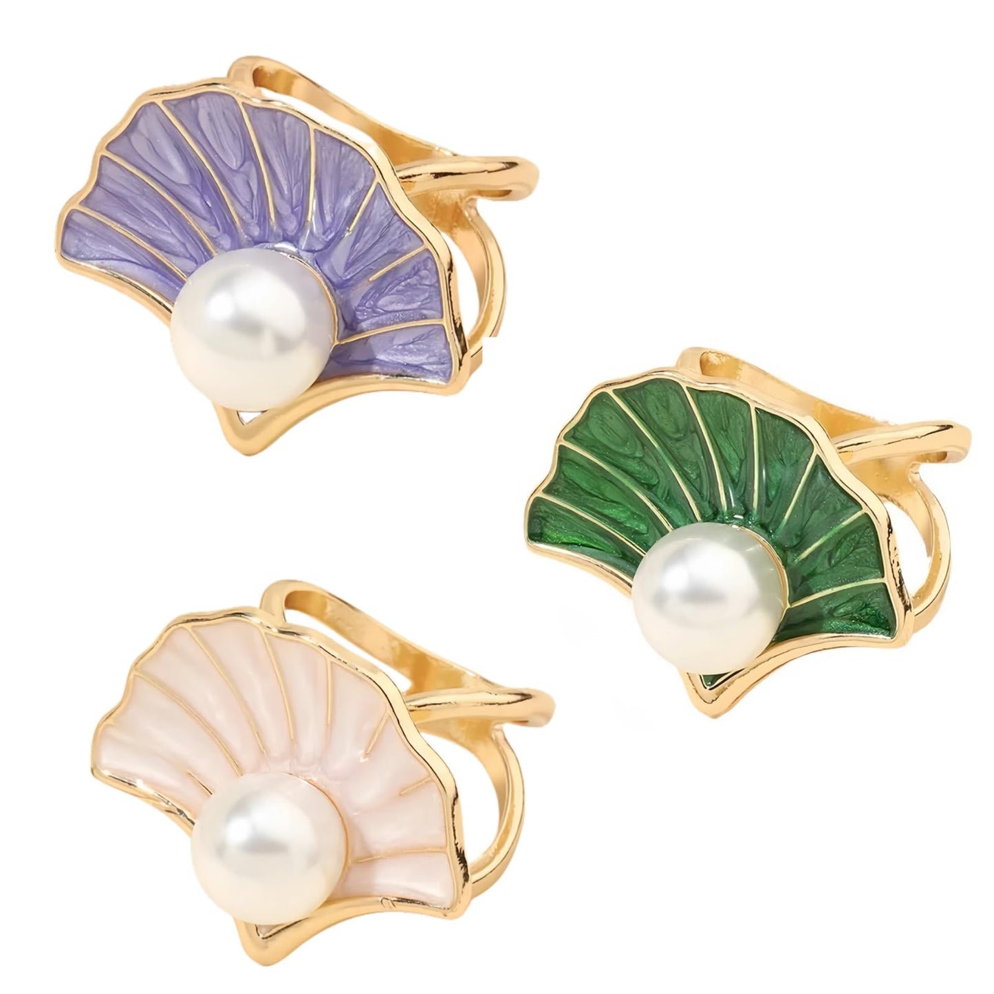 3 PCS Scarf Ring Clip, Women's Multifunctional Scarf Buckle Clasps, White, Purple, Green