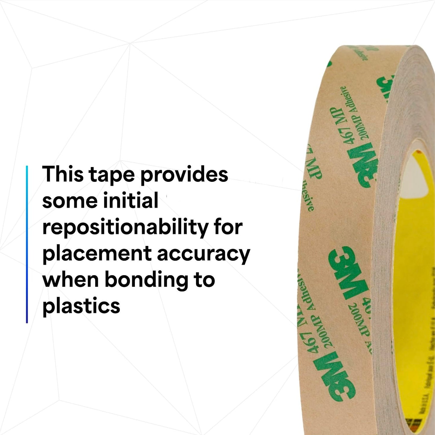 3M 468MP Adhesive Transfer Tape, 4" width x 5yd length (1 roll)