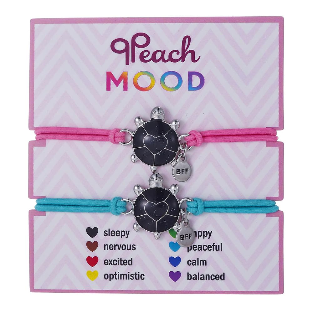 Dinosaur Frog Turtle Dragon Color Changing Mood Bracelet Set for Women Emotion Feeling Temperature Sensing Wrap Bracelet with Card Friendship Jewelry-Turtle