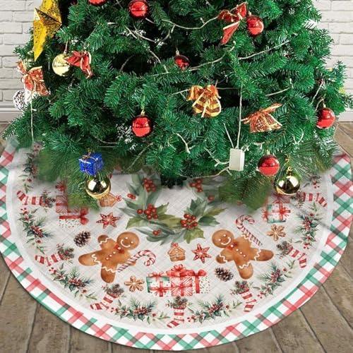 Christmas Tree Skirts Printed Tree Skirt 48" Gorgeous Xmas Holiday Party Ornaments Keepsake Gift