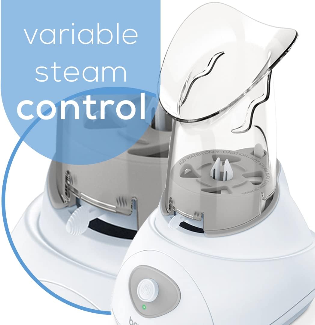 Beurer SI30 Steam Inhaler for Sinus Congestion & Allergies, Drug-Free, Quick 3-5 Minute Setup, Ultra-Quiet, Face Steamer with Variable Steam Control, Universal Mask