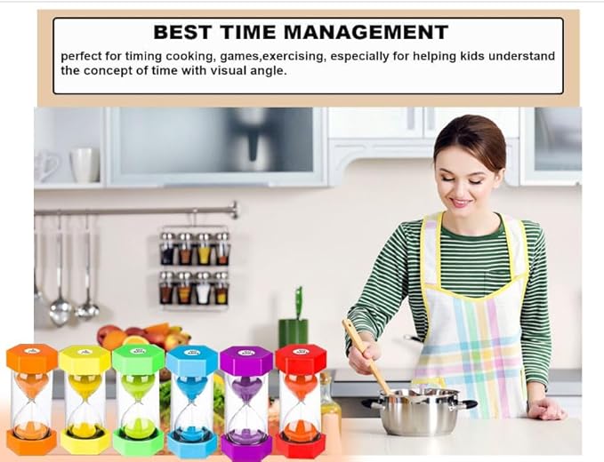 Hourglass Sand Timer 5 Minute, Plastic Sand Clock 5 Minutes, Large Red SandWatch 5 Min, Colorful Hour Glass Sandglass Timer, Games, Classroom, Kitchen, Decoration