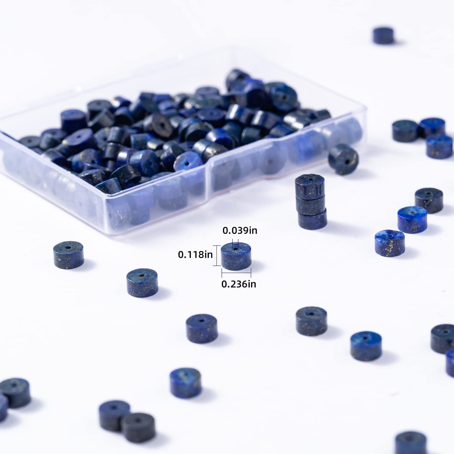 Natural Lapis Lazuli Stone Spacer Beads 6x3mm 38cm/str Flat Round Loose Semi Gemstone Caps for Making Bracelets Necklace
