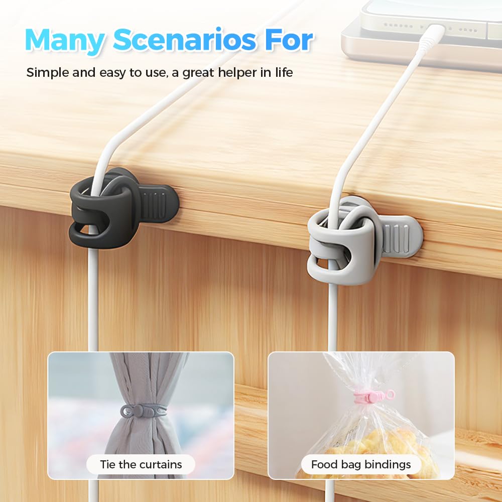 Data Cable Organizer Ties, Silicone Cable Straps Cord Organizer For Bundling Earphone, Charger Wire, Computer Cords, Reusable Cable Ties Wire Organizer In Home,Kitchen (30PCS-B)