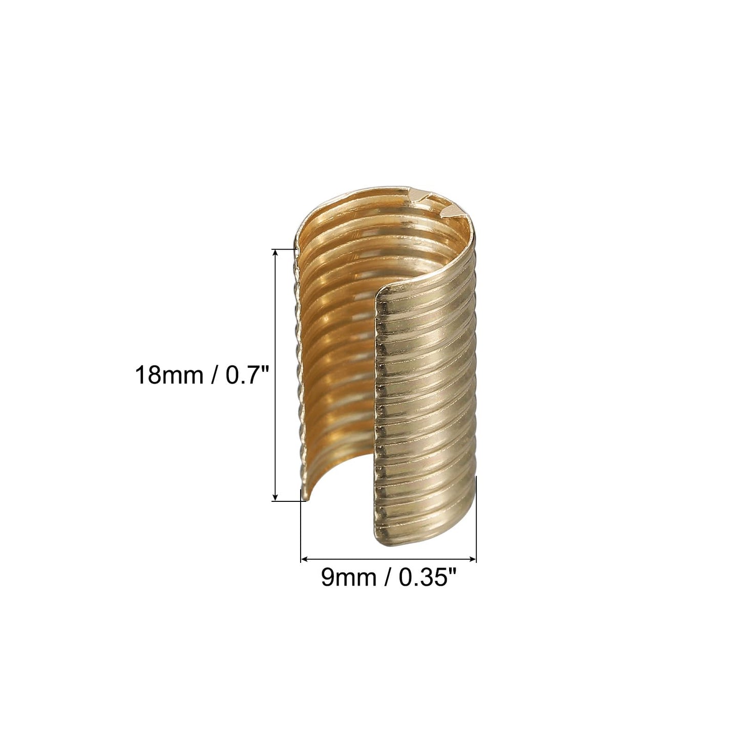 uxcell Leather Rope Clip, 100Pcs Cylindrical Crimping Cord Crimps Foldable String Leather Cord Fastener for DIY Lanyard, Tassel, Jewelry Making, Golden