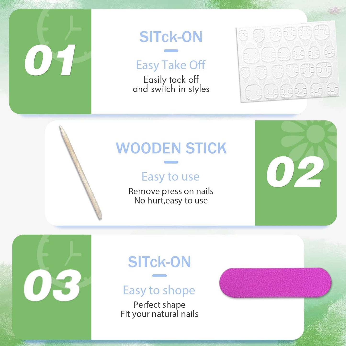 Dark Green Press On Nails Medium Long Square Emerald Coffin Acrylic Press Ons Glue On Medium Length Solid Color Fake Nails for Women, Thick Artificial Stick On