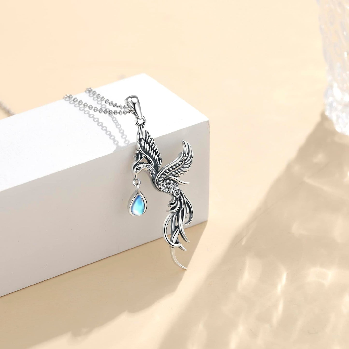 YAFEINI Phoenix Necklace 925 Sterling Silver Phoenix Pendant Mother's Day Jewelry for Women Mom