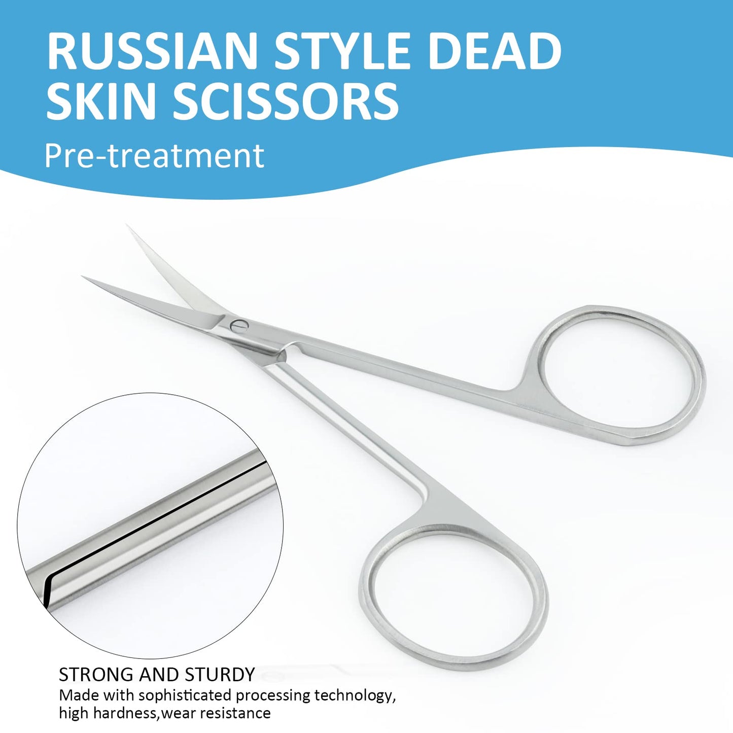 Qunzhao Cuticle Scissors for Women and Men Curved Stainless Steel with Tip Grooming Blades Manicure Nail for Dry Skin Nail Scissors (2)