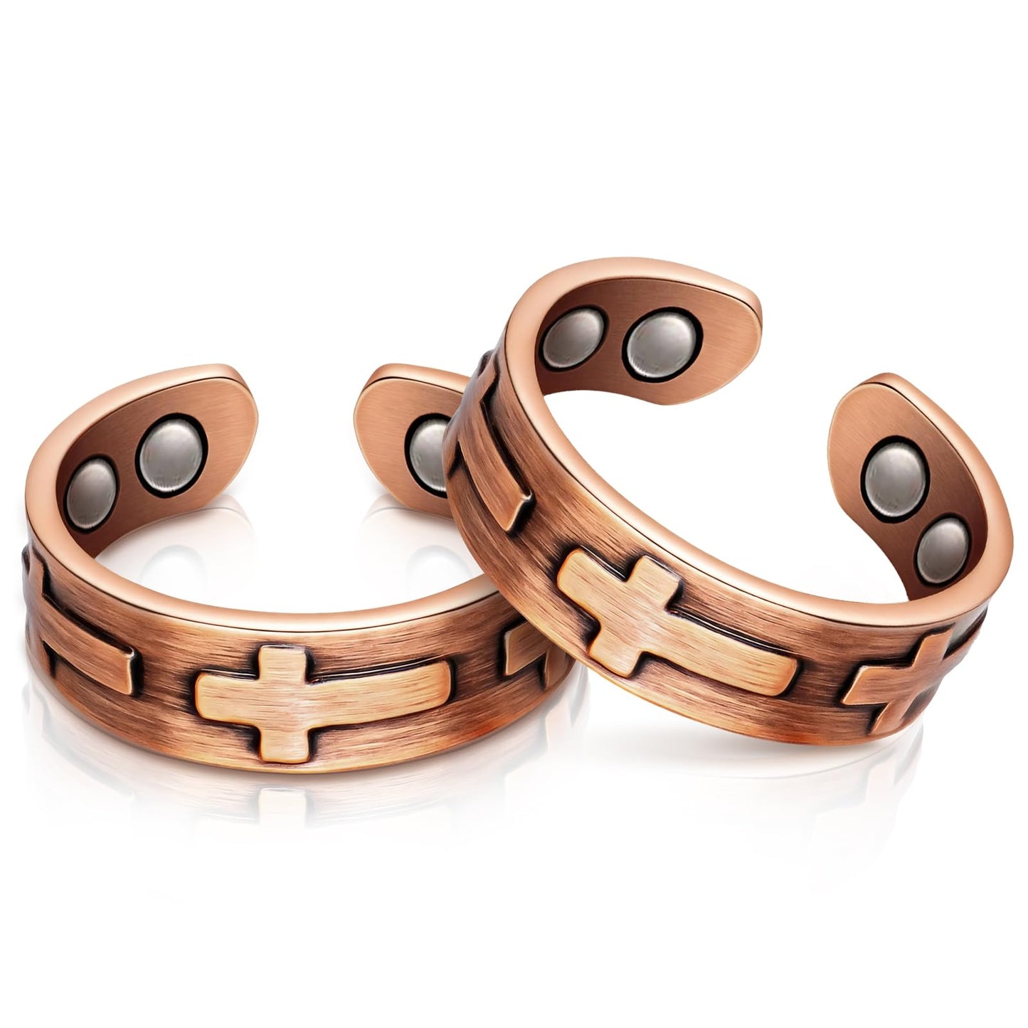 Copper Rings for Women, Magnetic Rings with 3500 Gauss Effective Magnets, 100% Pure Copper Jewelry Gift with Gift Box