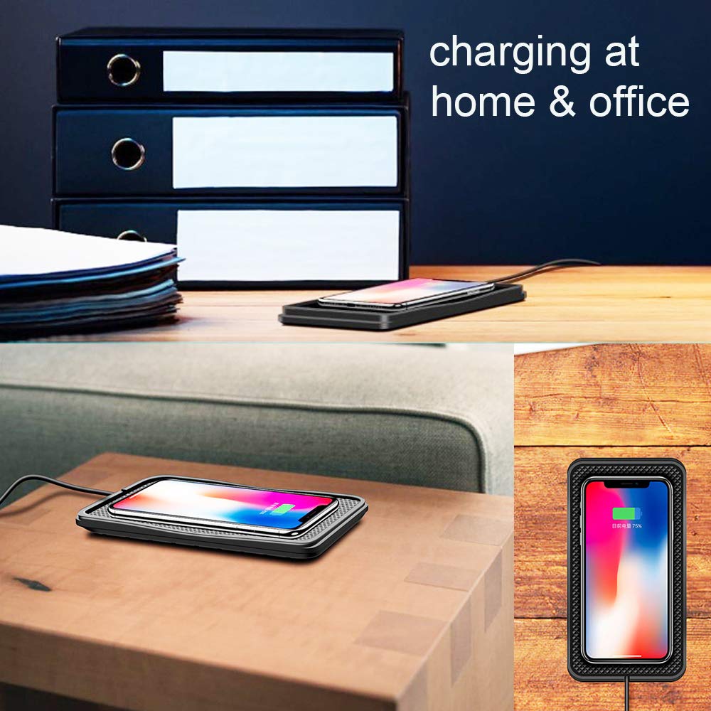 POLMXS Wireless Charger Car Charging pad 15W Fast Wireless Phone Charger Cell Phone Flat Charging mat Compatible with iPhone 11/12/12/14/15 Galaxy S21/S22/S23/24 NOTE10(C3Y)