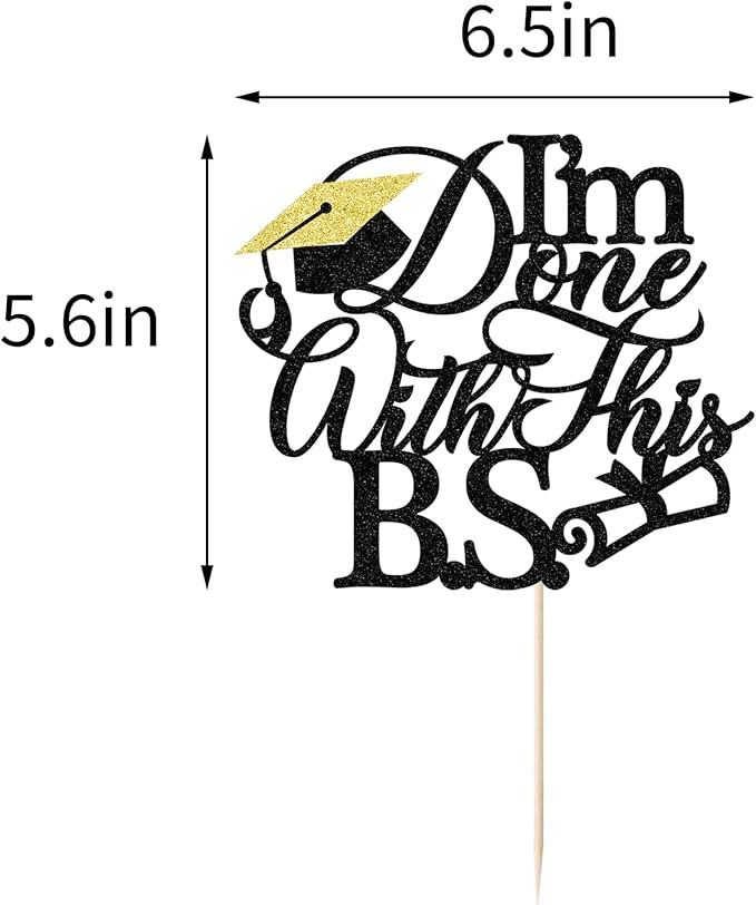 Funny Bachelor of Science Graduation Cake Topper