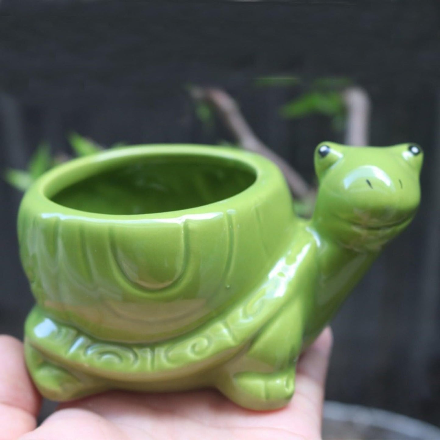 yeyo Elegant Creative Little Turtle Succulent Flower Pot Kindergarten Cute Animal Potted Plant for Balcony(Green)