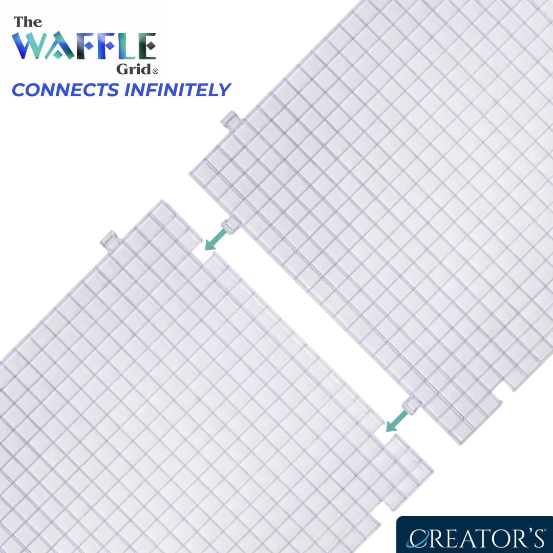 Creator's Waffle Grid 1-Pack - Stained Glass Cutting Mat - The Original Multi-Use Modular Grid System - Solid Bottom - Made in USA