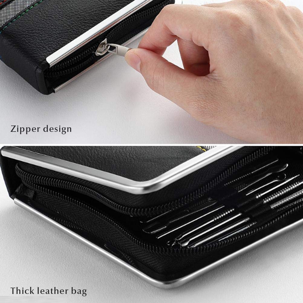 Manicure Pedicure Kit, 26 Pieces Professional Nail Clippers Set, Stainless Steel with Leather Case, Portable Nail Care Tools for Home Use, Black