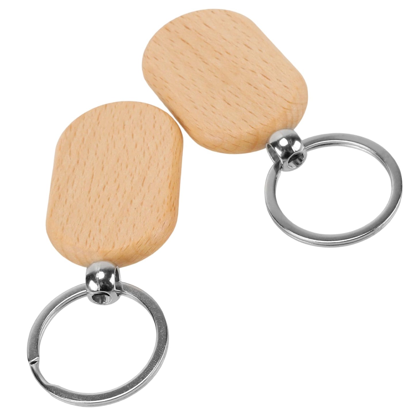 SEHOI 100 Pieces Unfinished Wooden Keychain Blanks,Wood Key Rings Bulk for Laser Engraving and DIY Craft Gift Making,Rectangular