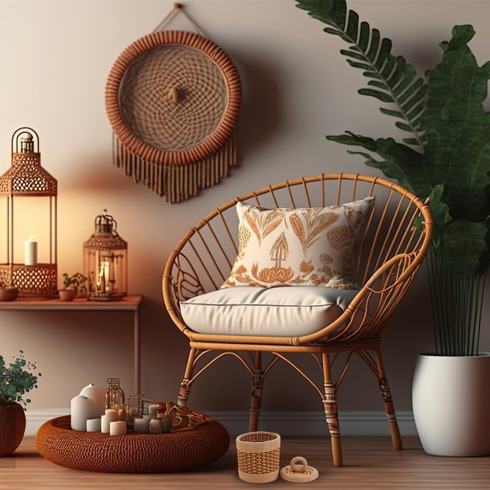 FREEBLOSS Macrame Basket Kit DIY Macrame Kit for Beginners Video Tutorials Basket Weaving Craft Adults Macrame Craft Kit for Gift
