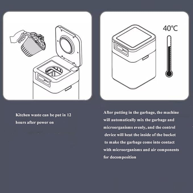 Indoor Compost Bins Smart Waste Kitchen Composter, Electric Kitchen Compost Bin Eco-Friendly Sustainable Indoor Countertop Food Cycler, Odor-Free, Fertilizes Your Garden Composter Machine
