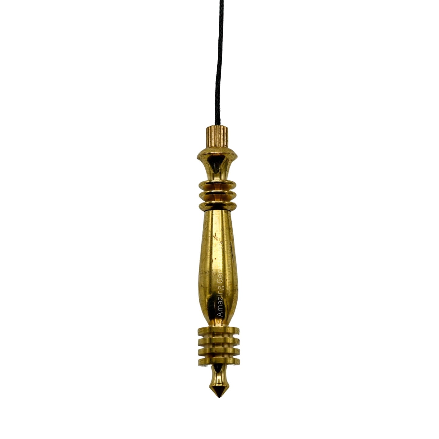 Amazing Gemstone Healing Metal Pendulums for Divination, Gold Double ISIS 7 Ring Karnak Steel Copper Pendulum High Energy Pendulo de Bronce Pendulos de Mesa MP07