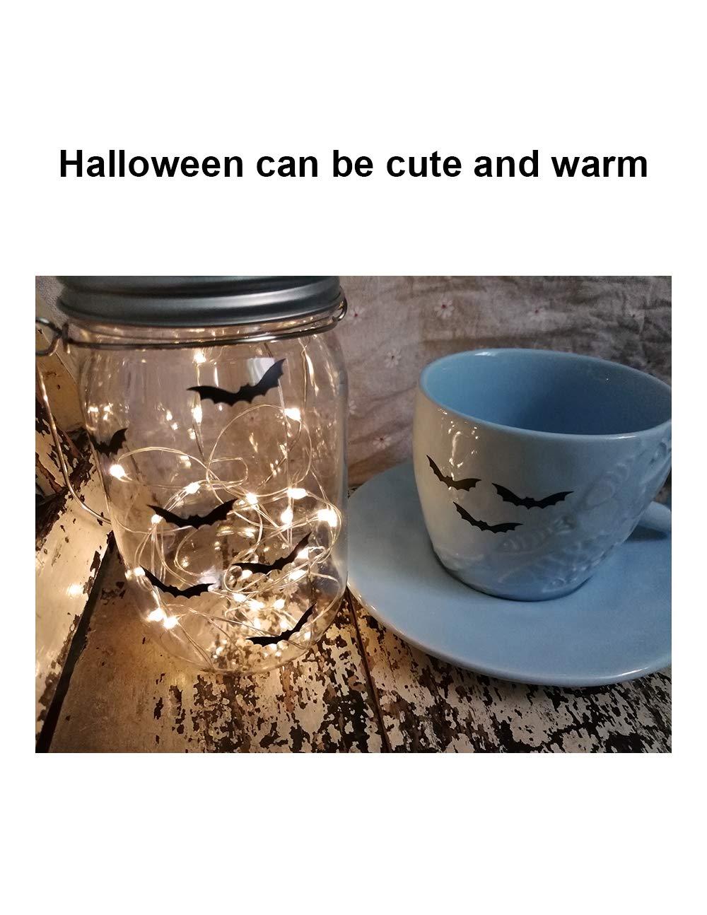 Mozamy Creative Halloween Bats Wall Decals Halloween Décor Black Bats Decals Halloween Decorations