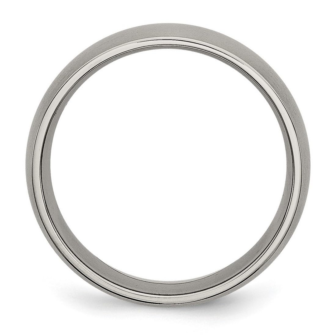 JewelryWeb Titanium Half Round 7mm Brushed Band Ring Size 10 Ring for Women and Men
