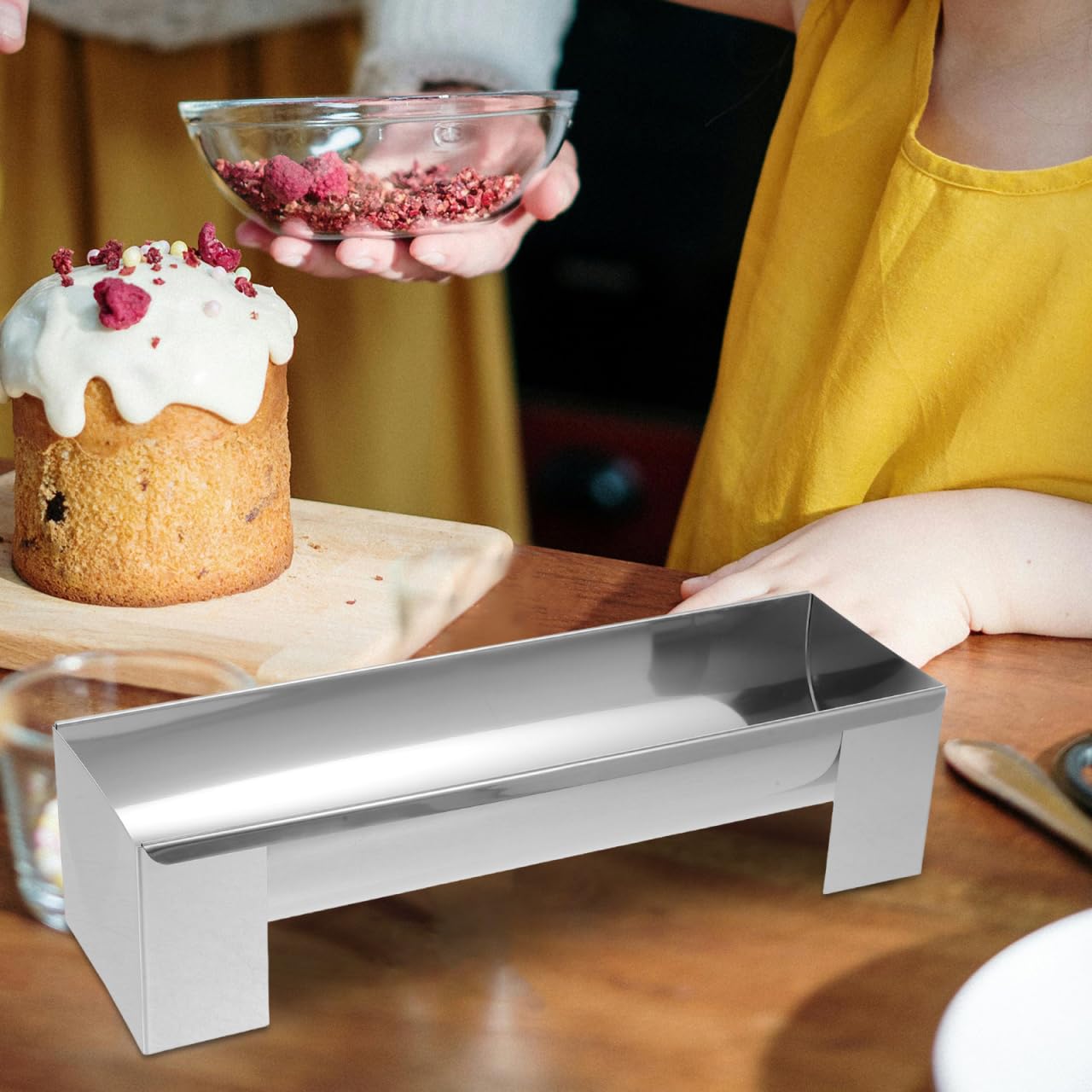 DECHOUS U-Shape Cake Mold: Stainless Steel Bread Baking Mold Bakeware Cranberry Biscuit Cake Mould for Home Kitchen Baking