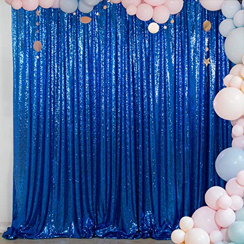 ShinyBeauty Sequin Backdrop 5FTx7FT Royal Blue Sequin Curtain Photo Backdrops 7FT Blue Glitter Backdrop for Photography Wedding Drapes Birthday, Baby Shower Background - color: Royal Blue, size: 5FTx7FT