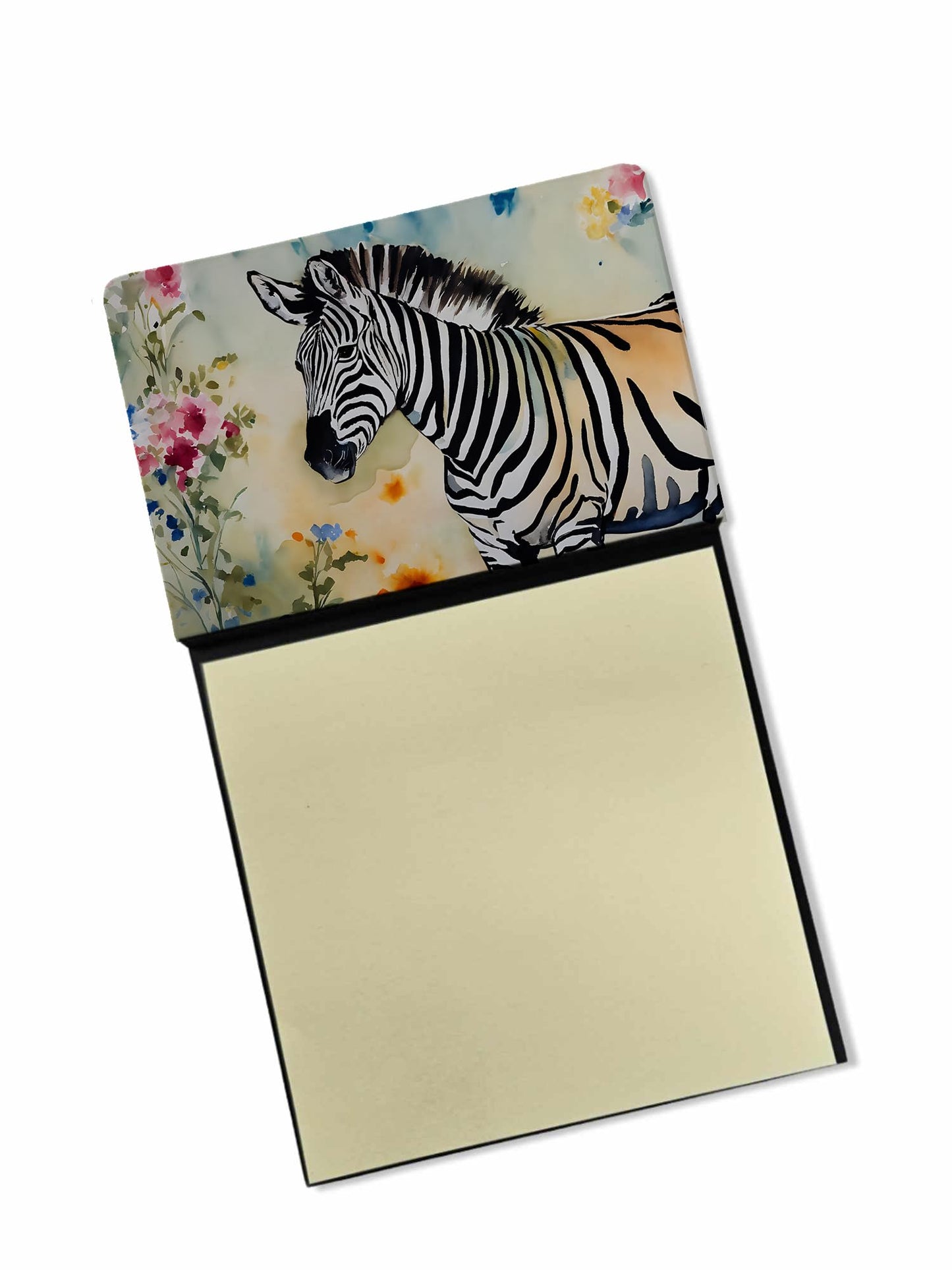Caroline's Treasures Zebra Sticky Note Holder Refillable Dispenser Self-Sticky Note Pads, Memo Pads Blank Desk Accessories