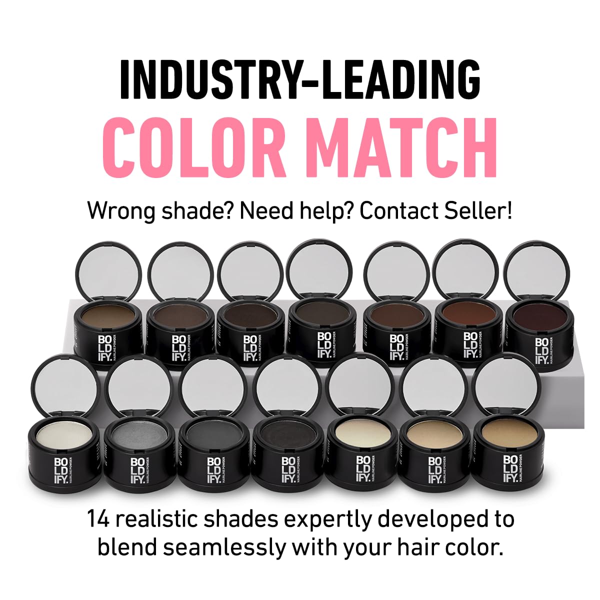 BOLDIFY Hairline Powder (LARGE, 10g) - Root Touch Up Hair Color for Gray Coverage - Bald Spot Concealing Hair Powder for Women & Men - 48-Hour Stain-Proof - Medium Blonde